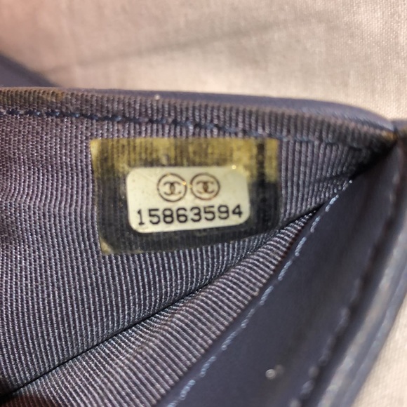 Blue/grey authentic vintage Chanel wallet. Has authentication code. - Picture 9 of 10